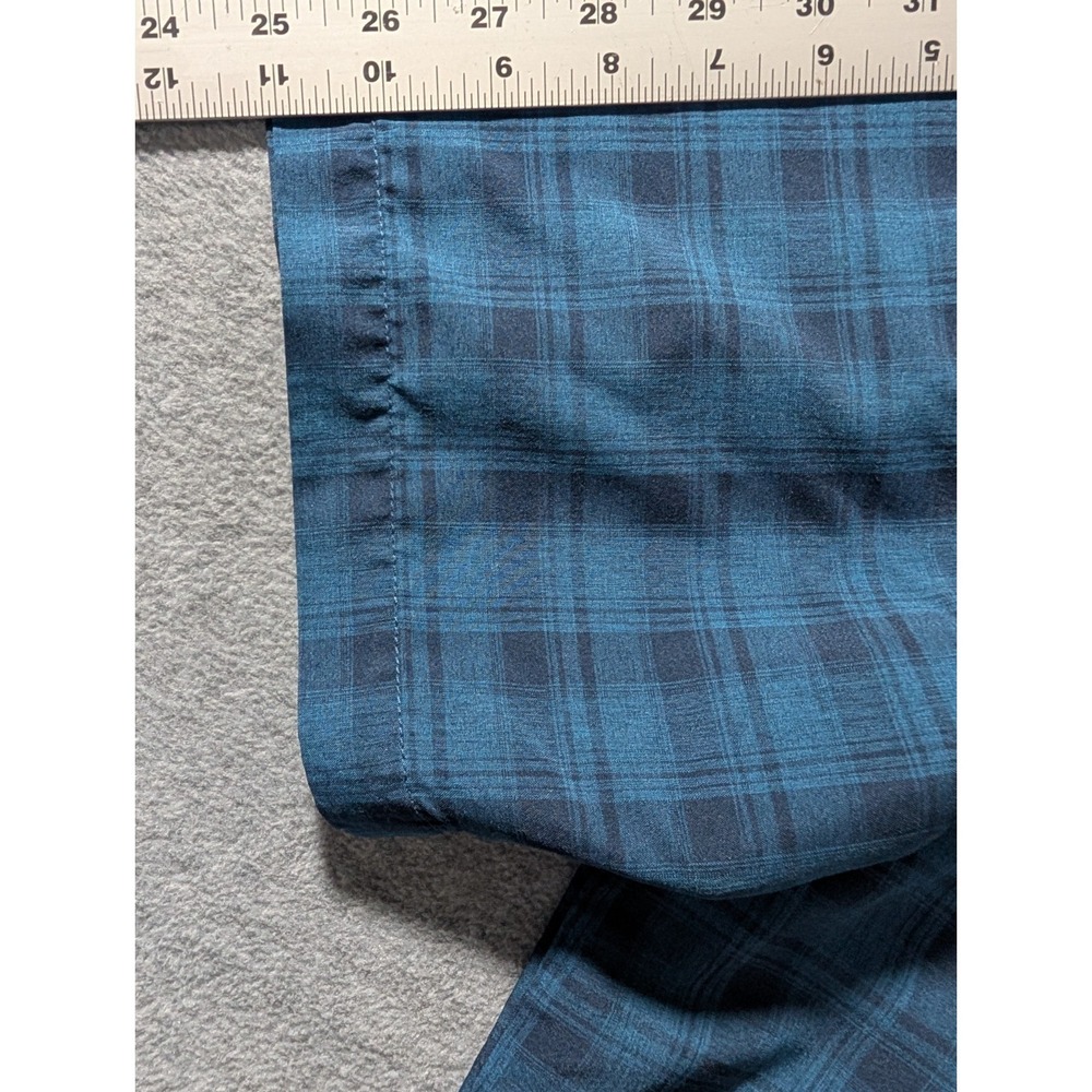 Orvis Shadow Plaid Shirt XL Blue Short Sleeve Vent Fishing Travel - Picture 10 of 10